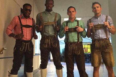 Stramme Wadeln: Usain Bolt und seine Freunde sind bereit für die Wiesn Stramme Wadeln: Usain Bolt und seine Freunde sind bereit für die Wiesn