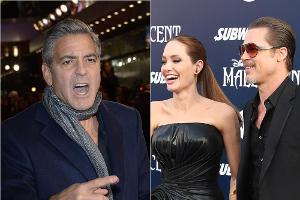 So freut sich George Clooney mit Angelina Jolie und Brad Pitt
