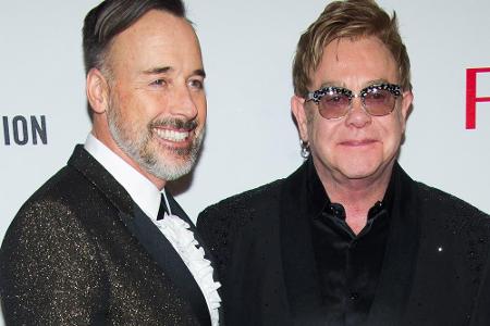 Elton John (re.) und David Furnish im Oktober auf einer Veranstaltung in New York