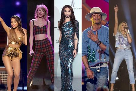 Durchstarter 2014: Ariana Grande, Taylor Swift, Conchita Wurst, Pharrell Williams und Helene Fischer Durchstarter 2014: Ariana Grande, Taylor Swift, Conchita Wurst, Pharrell Williams und Helene Fischer