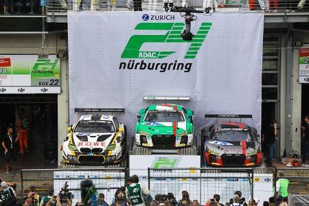 Audi R8 LMS (#29) - BMW M6 GT3 (#98) - Audi R8 LMS (#9) - 24h-Rennen Nürburgring 2017 - Nordschleife - Sonntag - 28.5.2017