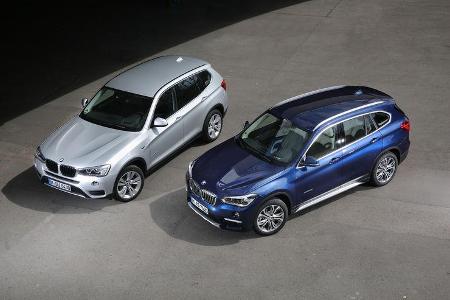 BMW X1 20d xDrive, BMW X3 20d xDrive, Draufsicht