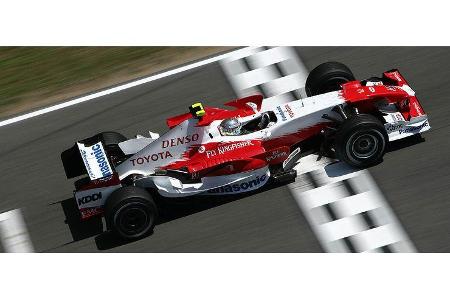 Jarno Trulli schaffte einen starken sechten Rang im mittelmäßigen Toyota.
