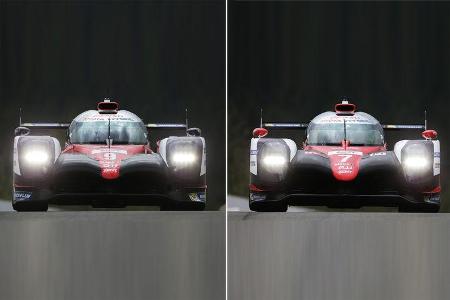 Toyota tritt 2017 als Favorit in Le Mans an. Bei den ersten WEC-Rennen konnte man schon die beiden Abtriebspakete analysiere...