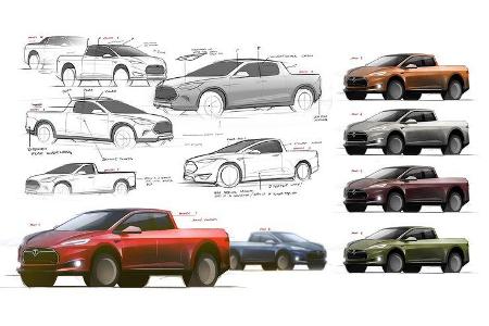 Tesla Pickup Sketch carwow