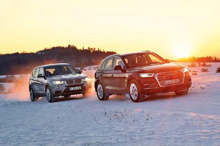 Audi Q5 2.0 TFSI Quattro, BMW X3 xDrive 28i, Frontansicht