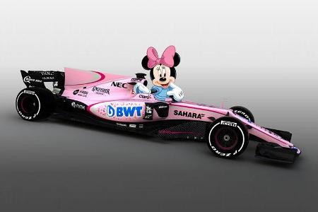 Force India Rosa Formel 1 Auto Collage