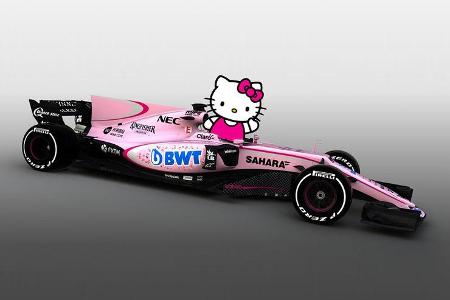 Force India Rosa Formel 1 Auto Collage