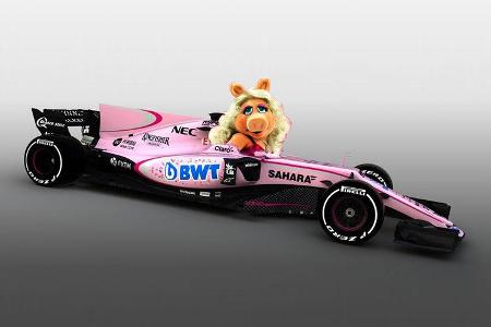 Force India Rosa Formel 1 Auto Collage
