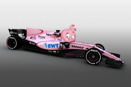 Force India Rosa Formel 1 Auto Collage