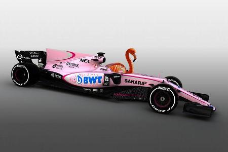 Force India Rosa Formel 1 Auto Collage