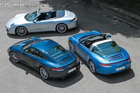 Porsche 911 Targa 4S, Porsche 911 Carrera S Cabrio, Porsche 911 Carrera S Coupé