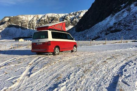 VW T6 California Bulli Camping Lofoten Norwegen