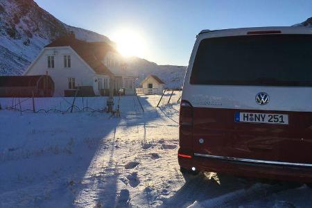 VW T6 California Bulli Camping Lofoten Norwegen