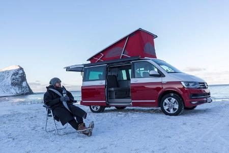 VW T6 California Bulli Camping Lofoten Norwegen