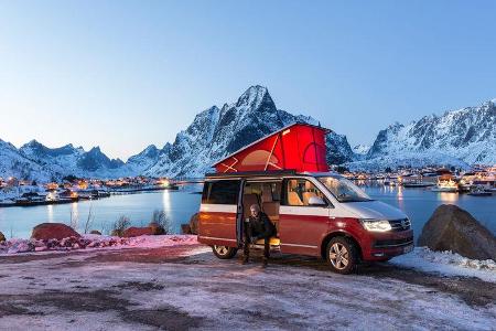 VW T6 California Bulli Camping Lofoten Norwegen