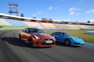 Nissan GT-R, Porsche 911 Turbo, Frontansicht