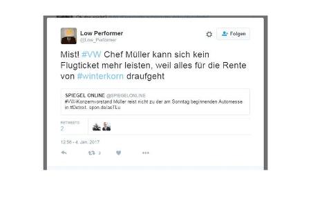 Reaktionen auf die Rente von Martin Winterkorn im Internet