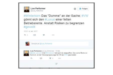 Reaktionen auf die Rente von Martin Winterkorn im Internet