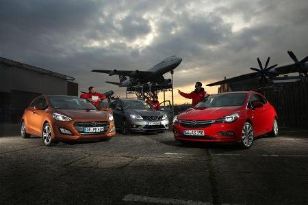 Opel Astra 1.0 DI Turbo, Hyundai i30 1.4, Nissan Pulsar 1.2 DIG-T Opel Astra 1.0 DI Turbo, Hyundai i30 1.4, Nissan Pulsar 1.2 DIG-T
