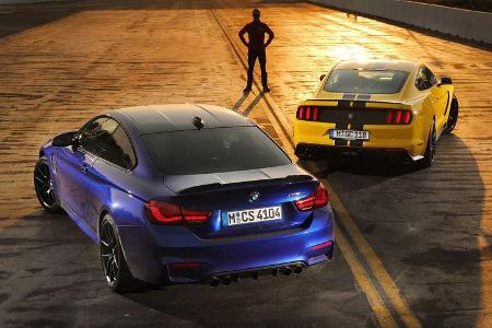 BMW M4 CS, Mustang Shelby GT350, Heck