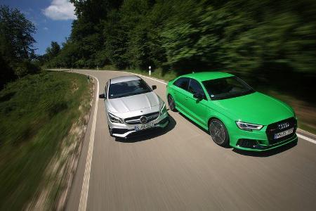 Audi RS3, Mercedes-AMG CLA 43, Fahreindruck, Front Audi RS3, Mercedes-AMG CLA 43, Fahreindruck, Front