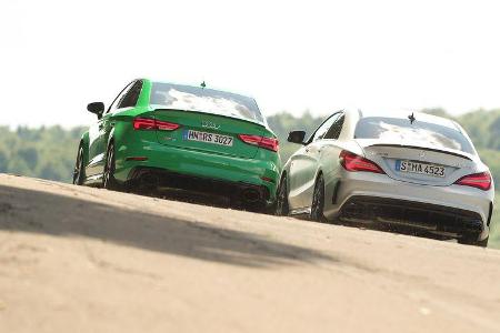 Audi RS3, Mercedes-AMG CLA 45, Heck