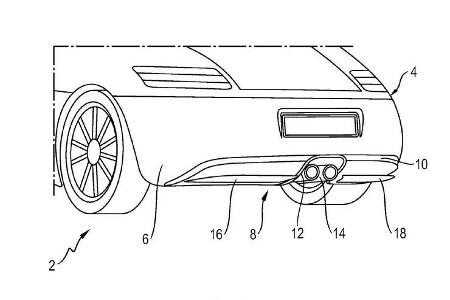 Porsche Patentzeichnungen aktiver Diffusor