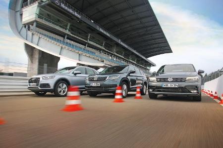 Audi Q5 2.0 TDI Quattro, Skoda Kodiaq 2.0 TDI 4x4, VW Tiguan 2.0 TDI 4Motion