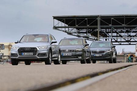 Audi Q5 2.0 TDI Quattro, Skoda Kodiaq 2.0 TDI 4x4, VW Tiguan 2.0 TDI 4Motion