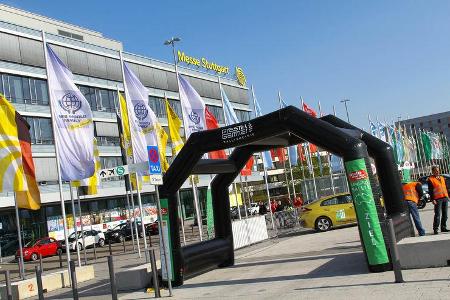 Schließlich im Ziel an der Messe-Piazza in Stuttgart angekommen