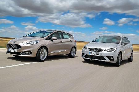 Ford Fiesta 1.0 Ecoboost Vignale, Seat Ibiza 1.0 EcoTSI Xcellence, Front