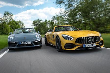 Mercedes-AMG GT C Roadster - Porsche 911 Turbo Cabrio - Sportwagen - Test