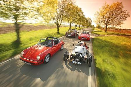 Morgan Threewheeler, Porsche 911 Targa SC, BMW Z8, Rolls-Royce Dawn