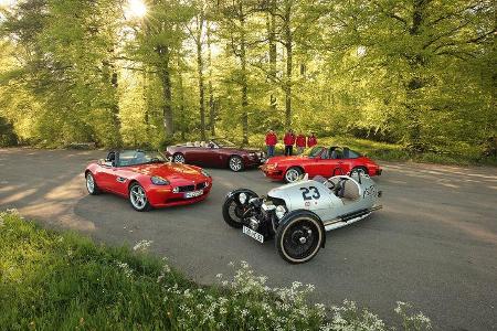 Morgan Threewheeler, Porsche 911 Targa SC, BMW Z8, Rolls-Royce Dawn