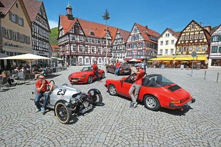 Morgan Threewheeler, Porsche 911 Targa SC, BMW Z8, Rolls-Royce Dawn