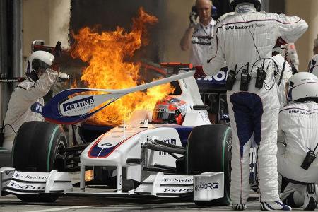 Robert Kubica - Feuer am BMW