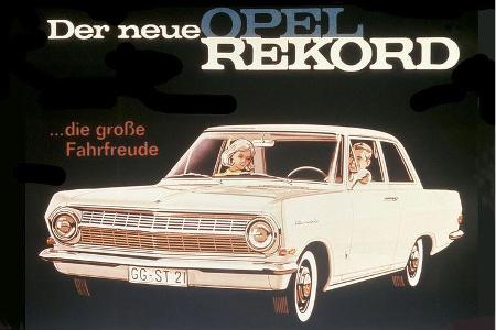1963: Werbung für den Opel Rekord A: 