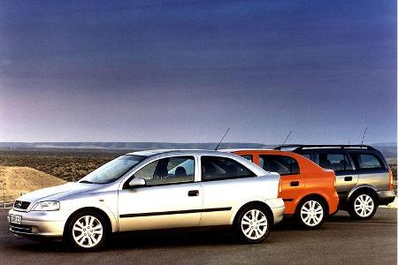 1998: Opel Astra G - Drei- und Fünftürer und Kombi, 1998-2002.