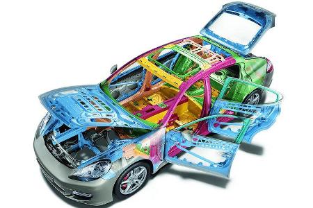 Der Panamera besitzt eine Leichtbaukarosserie mit intelligentem Werkstoffmix.