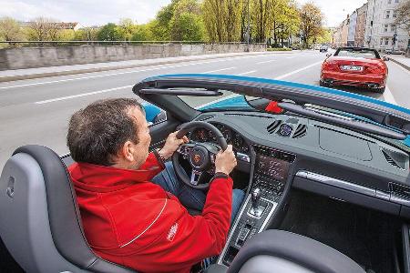 Mercedes SL 400, Porsche 911 Carrera Cabriolet, Impression