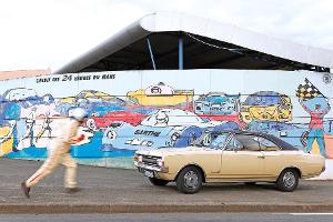 Mit dem Opel Commodore A Coupé in Le Mans