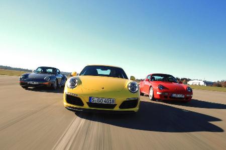 Porsche 959, 993 Turbo, 991 Carrera S, Frontansicht