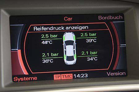 Auch das Audi-Display versorgt den Fahrer mit allem was wichtig ist.