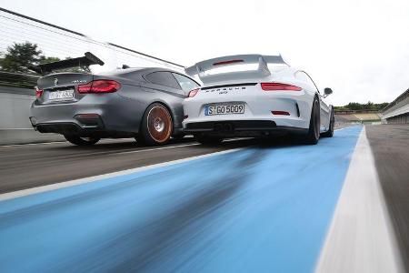 BMW M4 GTS, Porsche 911 GT3, Heckansicht
