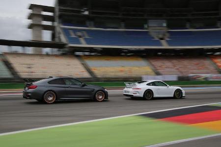 BMW M4 GTS, Porsche 911 GT3, Seitenansicht