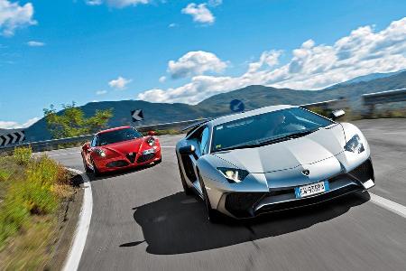 Alfa 4C, Lamborghini Aventador LP750 SV, Frontansicht