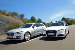 Volvo V90 und Audi A6 Avant im Fahrvergleich