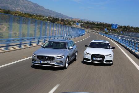 Volvo V90, Audi A6 Avant, Fahrvergleich, AMS 1316