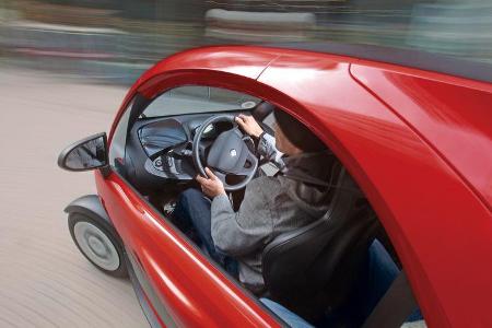 Renault Twizy, Cockpit, Kurvenfahrt